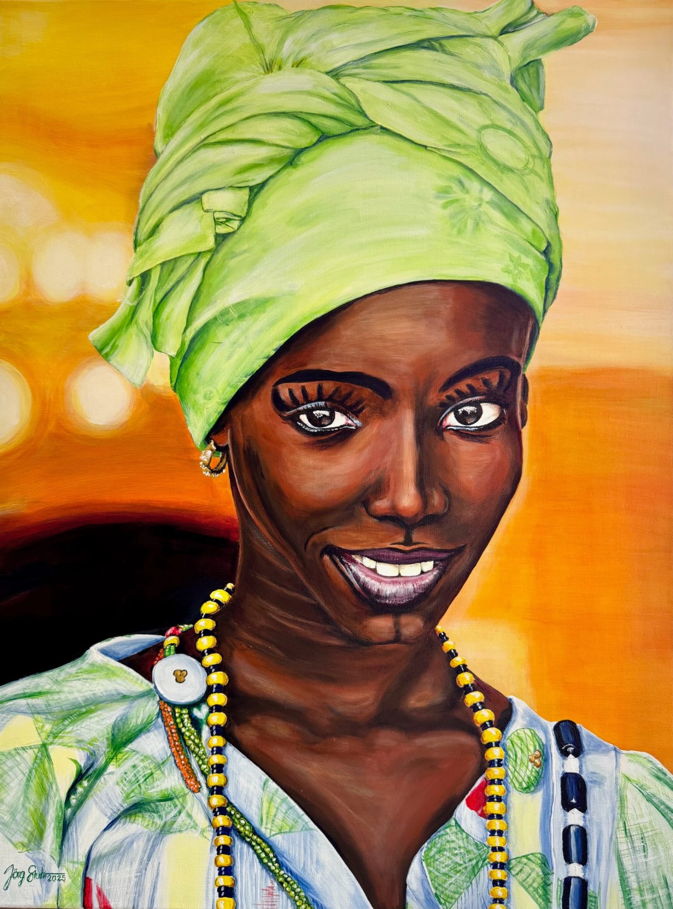 Die Farben Afrikas Ein afrikanische Frau in farbenfrohem Gewand