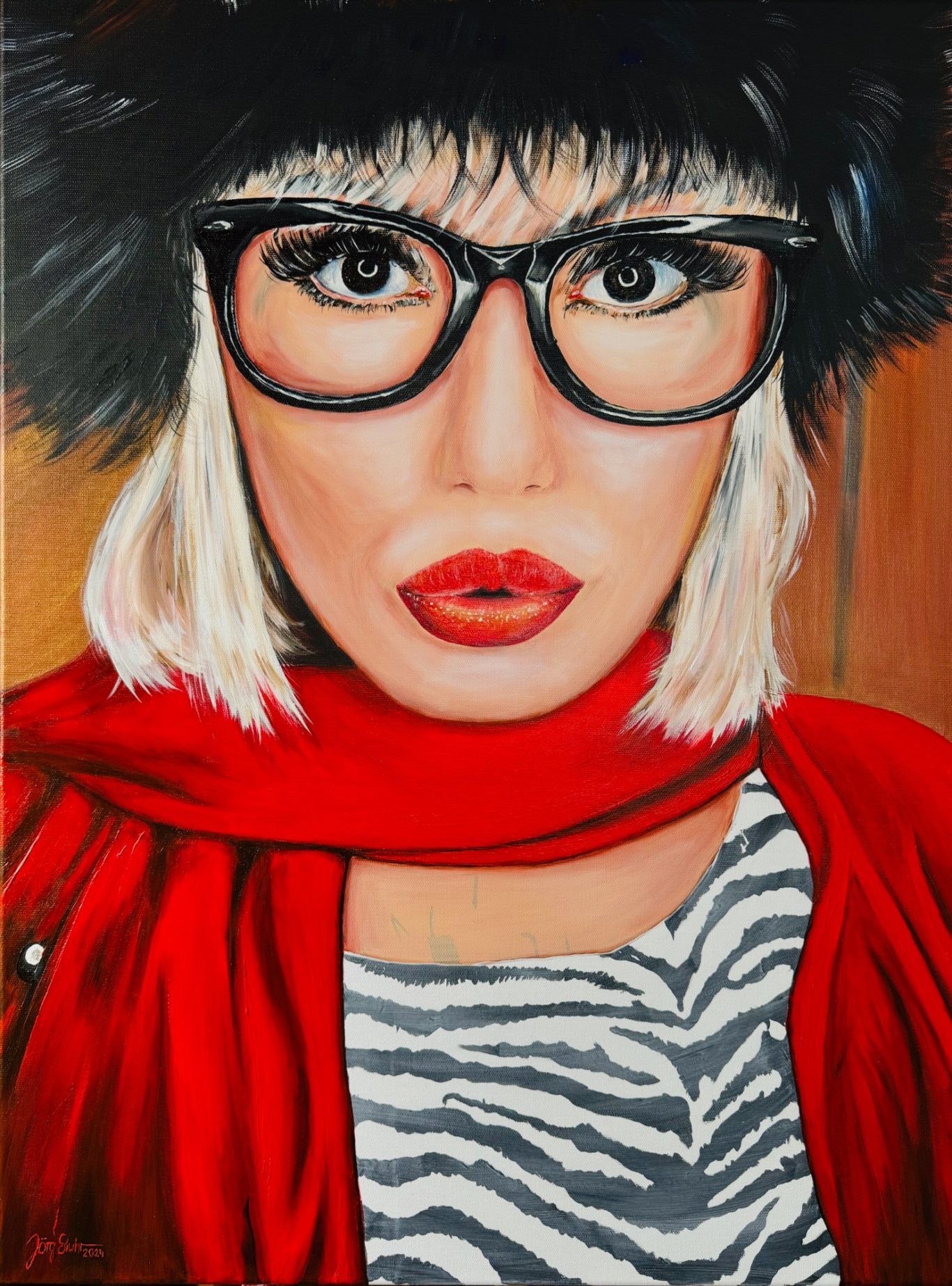 The Look Gesicht einer Frau mit markanter Brille